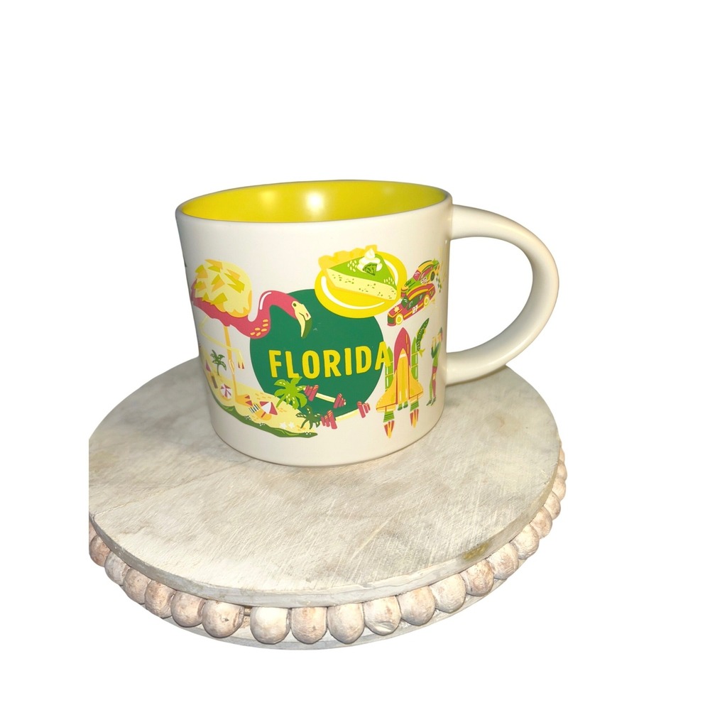 Starbucks Discovery Series Florida‎ Coffee Mug Yellow Interior 14 oz